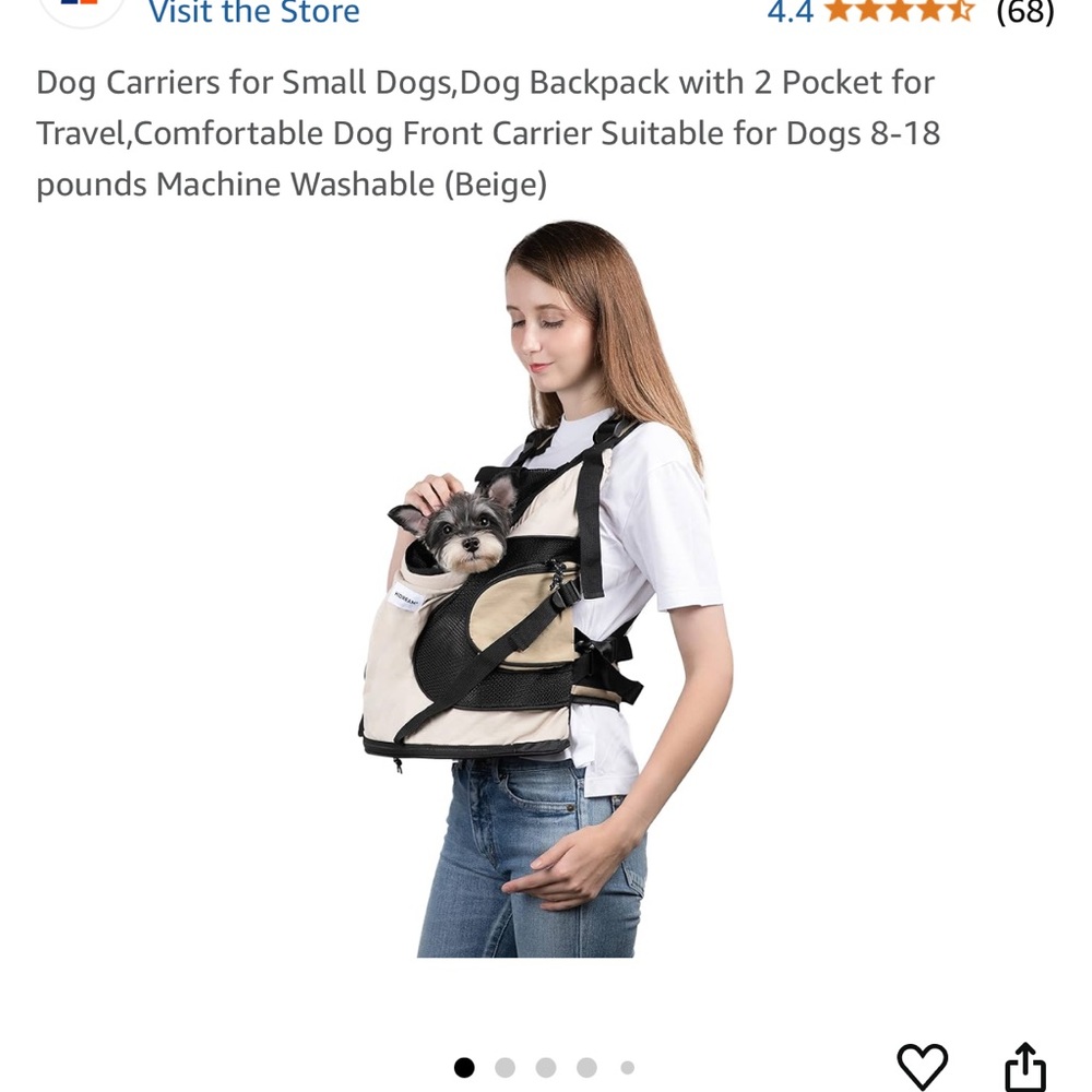 Dog Carriers for Small Dogs,Dog Backpack with 2 Pocket for Travel,